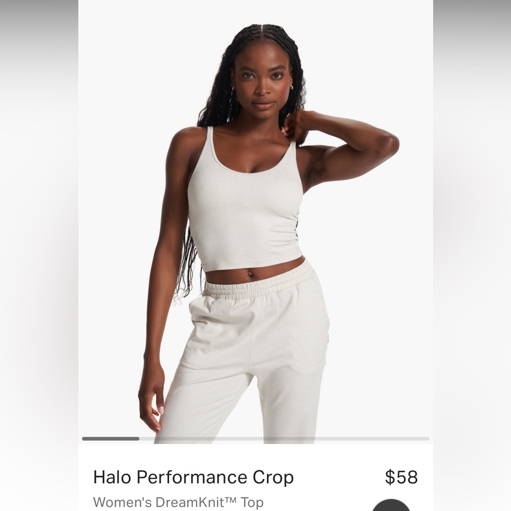 Vuori Halo Performance Crop Salt Heather S NWT